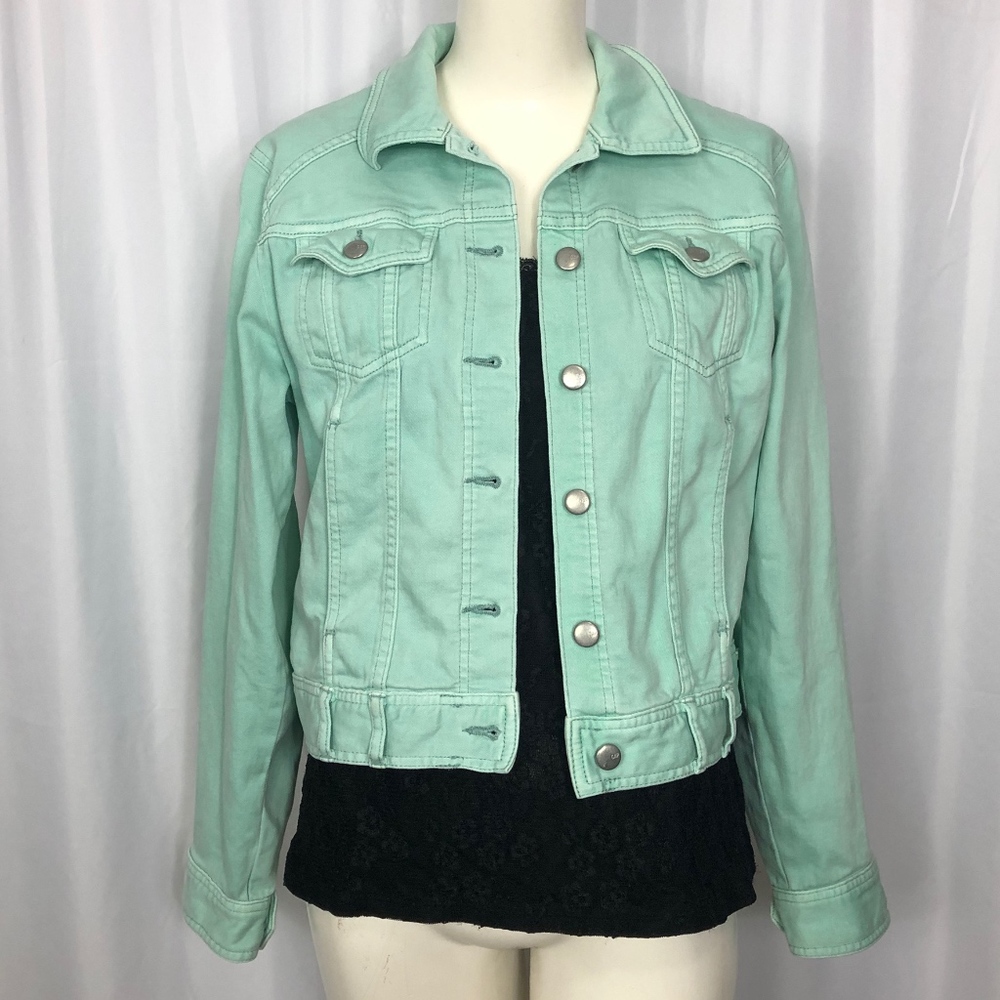Gap Sea Foam Green Denim Jacket Size Med M460
